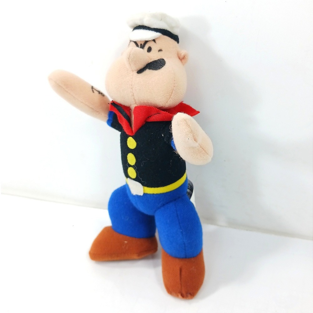 Vintage 1992 Popeye the Sailor Man Plush Play-By-Play 8.5 Inch Stuffed Toy